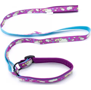 Vodítko pro psa Pískací Potvůrky Agility vodítko – motiv ovečky, různé barvy Velikost: Small, Barva: ostružinová/modrá (ovečky)