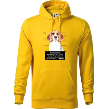 Pánská mikina Lump a darebák bígl - Mikina pánská Cape s kapucí - S ( Žlutá )