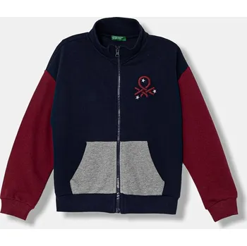 Chlapecká mikina Dětská bavlněná mikina United Colors of Benetton 3J68C505D.G.seasonal námořnická modř 59X, vel. 130