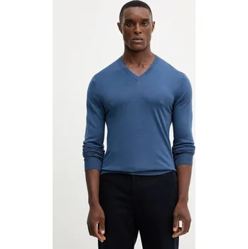 Pánský svetr Vlněný svetr Hackett London pánský, tmavomodrá barva, HM7000001 59X, vel. M