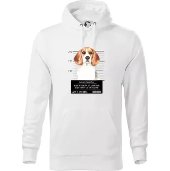 Pánská mikina Lump a darebák bígl - Mikina pánská Cape s kapucí - 5XL ( Bílá )