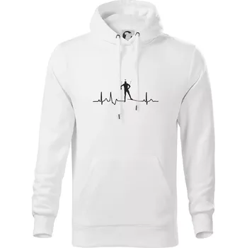 Pánská mikina EKG biatlon - Mikina pánská Cape s kapucí - 4XL ( Bílá )