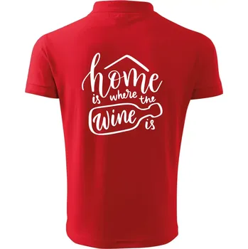Pánská košile Home is where wine is - Polokošile pánská Pique Polo 203 - M ( Červená )