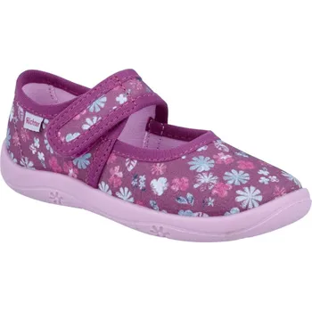 Dívčí bačkory Dětské přezůvky papučky Richter 9150 2292 1220 mauve(Print Fleur) Velikost: 35