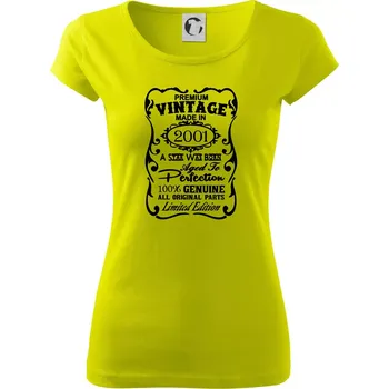 Dámské tričko Vintage Etiketa - 2001 - Dámské triko Pure - S ( Limetková )
