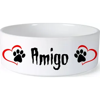 Miska pro psa Miska pro psa se jménem Amigo (Keramická miska na krmivo pro psy)