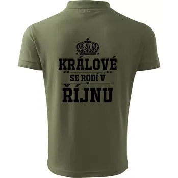 Pánská košile Králové se rodí v řijnu - Polokošile pánská Pique Polo 203 - 4XL ( Khaki )