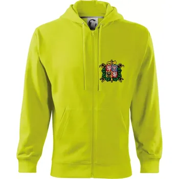 Pánská mikina Sbor dobrovolných hasičů - znak bez nápisu - Mikina s kapucí na zip trendy zipper - 2XL ( Limetková )