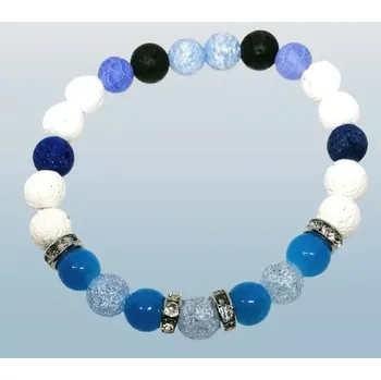 Náramek Energetický náramek DUHA – kombinace modrých a bílých minerálů