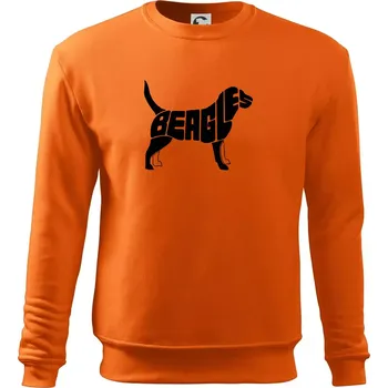 Pánská mikina Bígl - nápis v těle - Mikina Essential pánská - XL ( Oranžová )