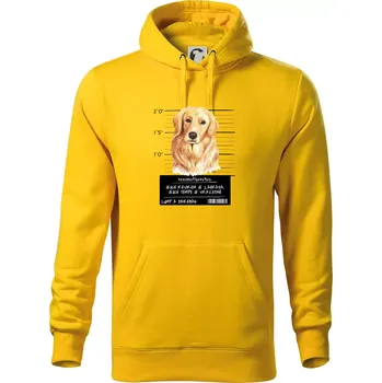 Pánská mikina Lump a darebák zlatý retrívr - Mikina pánská Cape s kapucí - 4XL ( Žlutá )