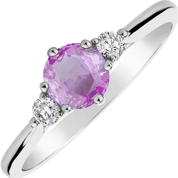 Prsten Prsten s diamanty a safírem pink Midnight Serenity