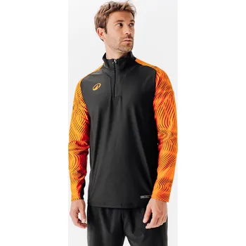 Dámská mikina KIPSTA Mikina s 1/2 zipem Viralto Wavy Club pro dospělé M ORANŽOVÁ|ČERNÁ