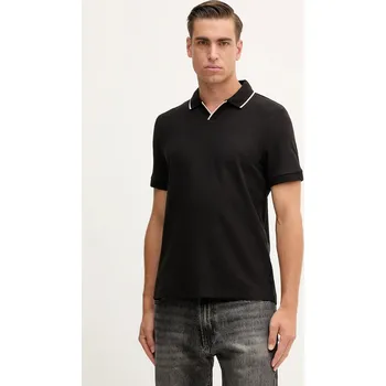 Bavlněné polo tričko Armani Exchange pánské, černá barva, s aplikací, XM001364 AF16261 XM001364.AF16261 99X, vel. M