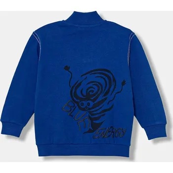 Chlapecká mikina Dětská bavlněná mikina United Colors of Benetton modrá barva, s aplikací, 3NBMG5042 3NBMG5042.P.seasonal 57X, vel. 82