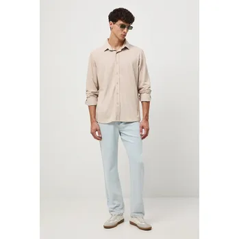 Pánská košile Košile Medicine pánská, béžová barva, regular, s klasickým límcem RW25-KDM031 08X, vel. L
