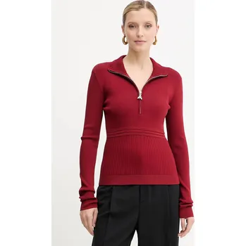 Dámský svetr Svetr Patrizia Pepe dámský, červená barva, s pologolfem, 8K0323 K274 8K0323.K274 33X, vel. 34