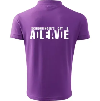 Pánská košile Schrödinger's Cat ADLEIAVDE - dead and alive - Polokošile pánská Pique Polo 203 - S ( Fialová )
