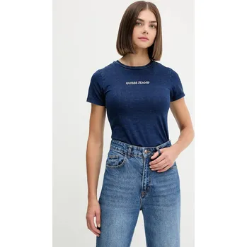 Dámské tričko Bavlněné tričko Guess Jeans W5GI41.KCTL1 námořnická modř 59X, vel. L
