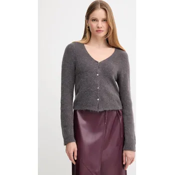 Dámský svetr Kardigan s vlnou OUI dámský, šedá barva, 94143 90Y, vel. 42