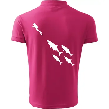 Pánská košile Potápěč žraloci - Polokošile pánská Pique Polo 203 - 4XL ( Purpurová )