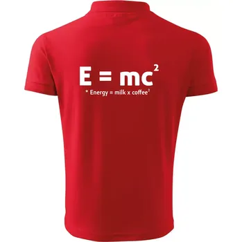 Pánská košile e = mc2 - coffee milk - Polokošile pánská Pique Polo 203 - L ( Červená )