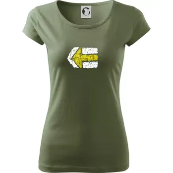 Dámské tričko Párová turistická značka žlutá - Dámské triko Pure - M ( Khaki )