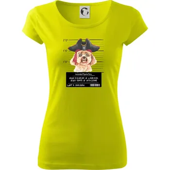 Dámské tričko Lump a darebák pudl - Dámské triko Pure - S ( Limetková )