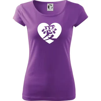 Dámské tričko Láska japonština čínština - Dámské triko Pure - 2XL ( Fialová )