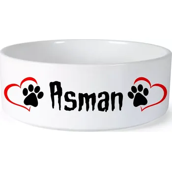 Miska pro psa Miska pro psa se jménem Asman (Keramická miska na krmivo pro psy)