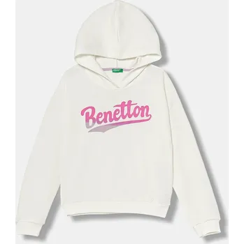 Chlapecká mikina Dětská bavlněná mikina United Colors of Benetton 3J68C204W.G.seasonal bílá 00X, vel. 150