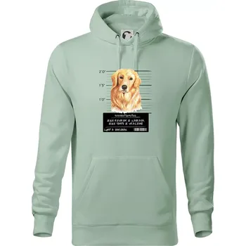 Pánská mikina Lump a darebák zlatý retrívr - Mikina pánská Cape s kapucí - 5XL ( Sage )