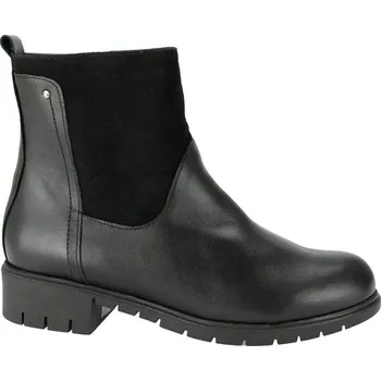 Dámská zimní obuv Dámské zimní kotníkové boty kožené De Plus černé 9899-K-LARA černé zateplené na široké chodidlo - 38