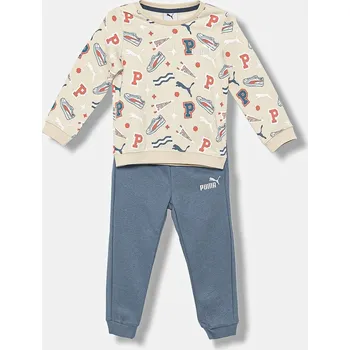 Dětská tepláková souprava Puma MINICATS AOP Crew Set FL INF 689731 béžová 01X, vel. 86