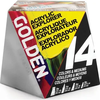 Speciální výtvarná barva Sada akrylových barev Golden Explorer Set - 14 kusů