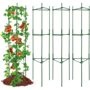 Stojan na květiny VEVOR 4 balení klecí na rajčata do zahrady, 63 palcové kolíky na rajčata, podpěra, stohovatelná klec na vysoké rostliny, pro vyvýšený záhon, zeleninu, květiny a popínavé rostliny