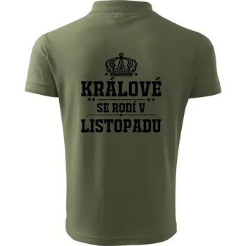 Pánská košile Králové se rodí v listopadu - Polokošile pánská Pique Polo 203 - S ( Khaki )