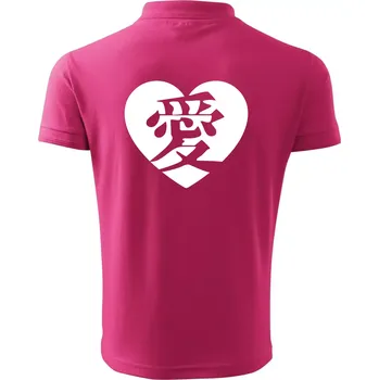 Pánská košile Láska japonština čínština - Polokošile pánská Pique Polo 203 - 3XL ( Purpurová )