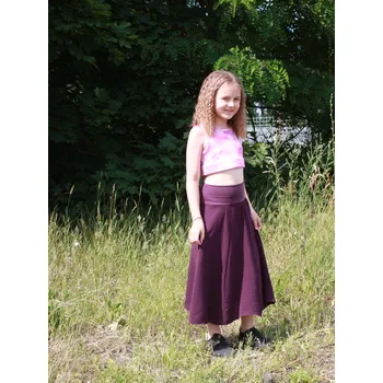 Dívčí sukně Ebbie Dětská sukně dlouhá mačkaná viskóza - TMAVĚ VÍNOVÁ Velikost: 6 - 8 let