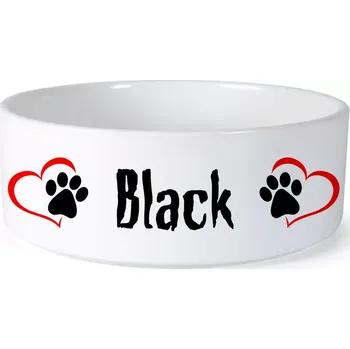 Miska pro psa Miska pro psa se jménem Black (Keramická miska na krmivo pro psy)
