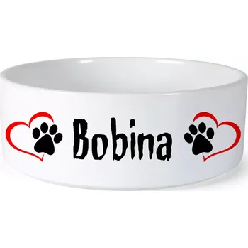 Miska pro psa Miska pro psa se jménem Bobina (Keramická miska na krmivo pro psy)
