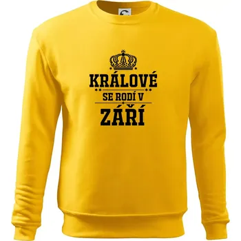 Pánská mikina Králové se rodí v září - Mikina Essential pánská - L ( Žlutá )