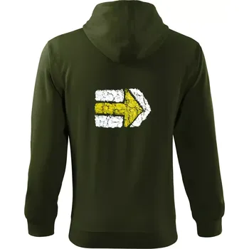 Pánská mikina Párová turistická značka žlutá - Mikina s kapucí na zip trendy zipper - 2XL ( Military )