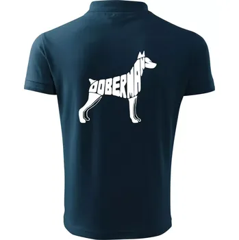 Pánská košile Dobrmans - nápis v tělě - Polokošile pánská Pique Polo 203 - M ( Námořní modrá (velmi tmavá - téměř černá) )