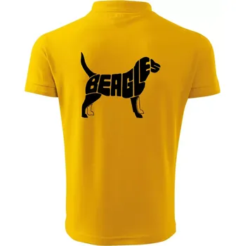 Pánská košile Bígl - nápis v těle - Polokošile pánská Pique Polo 203 - 2XL ( Žlutá )