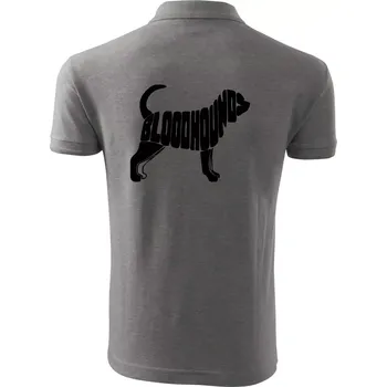 Pánská košile Bloodhound nápis v těle - Polokošile pánská Pique Polo 203 - 5XL ( Tmavě šedý melír )