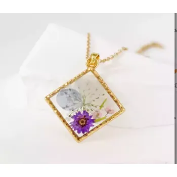 Náhrdelník Náhrdelník s pravými květy – kolekce Florea light blue