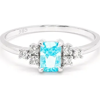 Prsten Prsten z bílého zlata s topazem a diamanty RN05286