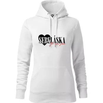 Dámská mikina Sebeláska ta mi jde - Mikina dámská Cape s kapucí - 2XL ( Bílá )