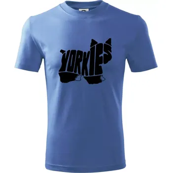 Chlapecké tričko Jorkšírský teriér - Yorkie - Nápis v těle - Tričko dětské bavlněné - 134 cm/8 let ( Azurově modrá )